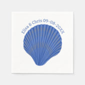 Blue Seashells CUSTOM Wedding Verlobung Serviette (Vorderseite)