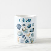 Blue Seashells Mug | Custom Name Kaffeetasse (Mittel)