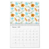 Blue Seashells Sea Snail Orange Blume Kalender (Feb 2027)