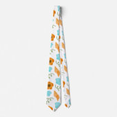 Blue Seashells Sea Snail Orange Blume Krawatte (Vorderseite)