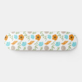 Blue Seashells Sea Snail Orange Blume Skateboard (Horizontal)