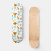 Blue Seashells Sea Snail Orange Blume Skateboard (Vorderseite)