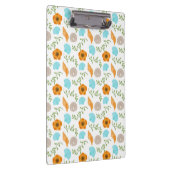 Blue Seashells Sea Snail Orange Flower Klemmbrett (Rechts)