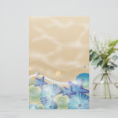 Blue Seashells & Starfish Briefpapier (Stehend Vorderseite)
