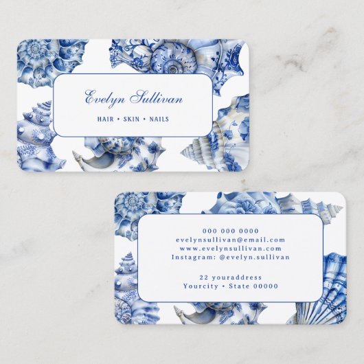 Blue Seashells Visitenkarte (Vorne/Hinten)