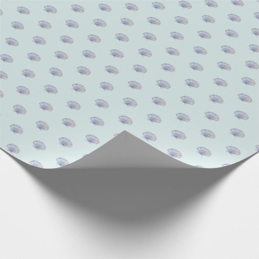 Blue Seashells Wrapping Paper Geschenkpapier (Ecke)