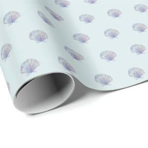 Blue Seashells Wrapping Paper Geschenkpapier