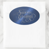 Blue Season's Greetings Silver Sticker (Tasche)