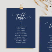 Blue Seating Plan Cards mit Gast-Namen