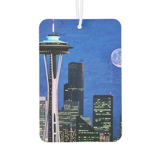 Blue Seattle Downtown Skyline Autolufterfrischer (Rückseite)