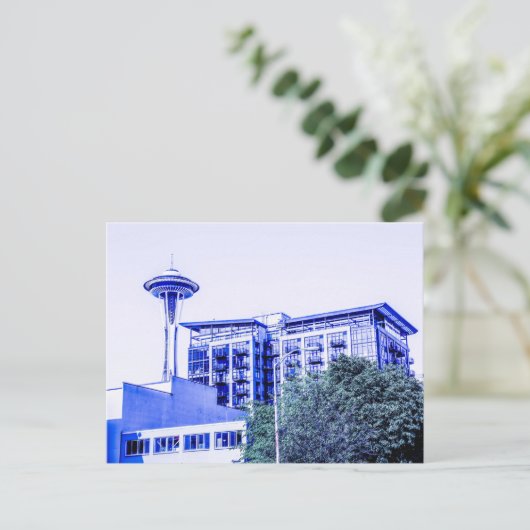 Blue Seattle Postkarte (Stehend Vorderseite)