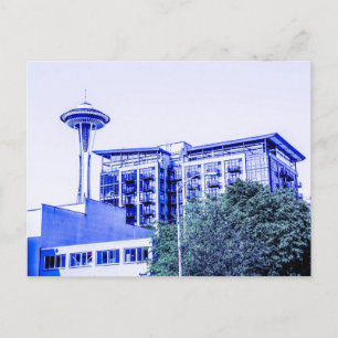 Blue Seattle Postkarte