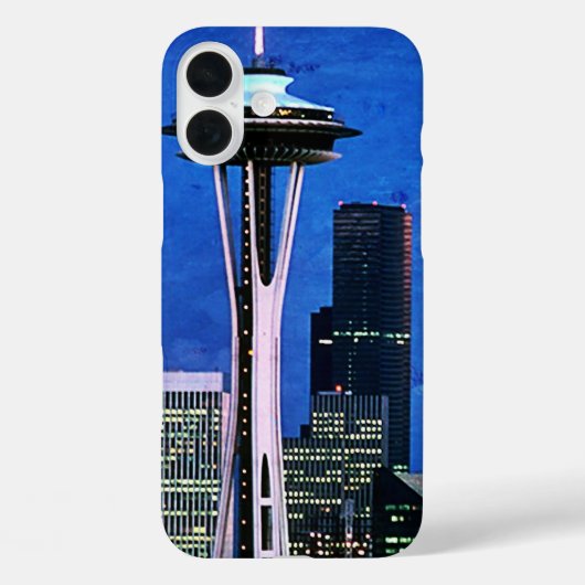 Blue Seattle Skyline Duschvorhang Case-Mate iPhone Hülle (Rückseite)