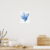 Blue Seaweed Print No. 10 Coastal Botanical Print. Poster (Küche)