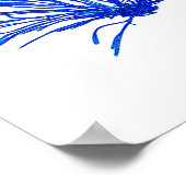 Blue Seaweed Print No. 1 Coastal Botanical Print. Poster (Ecke)