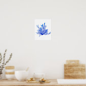 Blue Seaweed Print No. 1 Coastal Botanical Print. Poster (Küche)