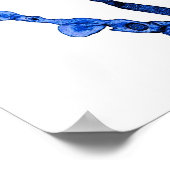 Blue Seaweed Print No. 8 Coastal Botanical Print. Poster (Ecke)