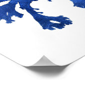 Blue Seaweed Print No. 9 Coastal Botanical Print. Poster (Ecke)