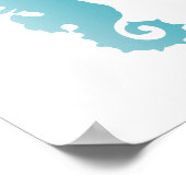 Blue Seepferd Beach Art Print Poster (Ecke)