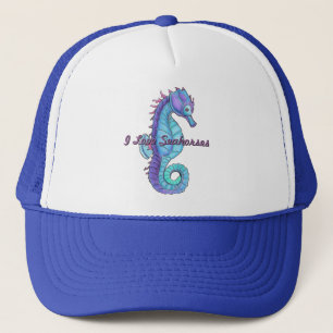 Blue Seepferd Hat Truckerkappe