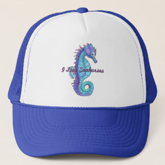 Blue Seepferd Hat Truckerkappe
