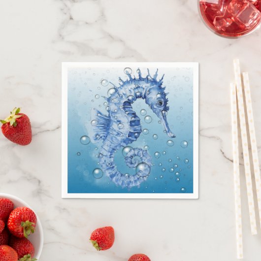 Blue Seepferd Napkins Serviette (Beispiel)