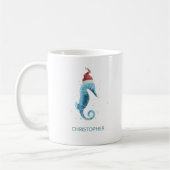 Blue Seepferd Nautical Named Christmas Kaffeetasse (Links)