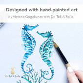 Blue Seepferd Ocean Theme Seidenpapier