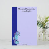 Blue Seepferd Stationery Briefpapier (Stehend Vorderseite)