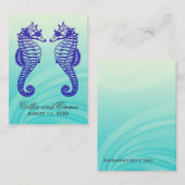 Blue Seepferd Wedding Platzkarten (Vorne/Hinten)