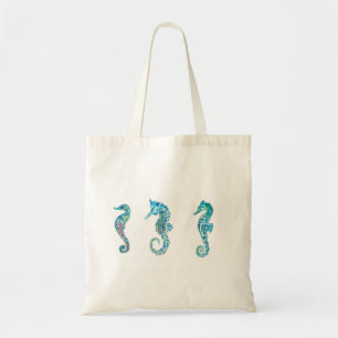 Blue Seepferde Trio Tragetasche