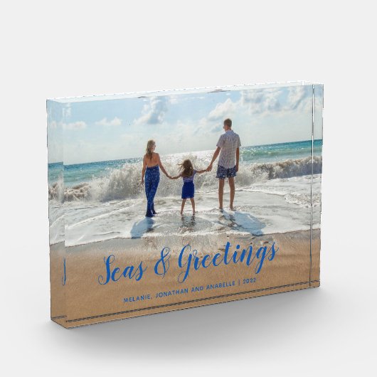 Blue Sees und Greetings Beach Weihnachten Fotoblock (Links)