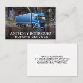 Blue Semi Truck | Logistiklager Visitenkarte (Vorne/Hinten)