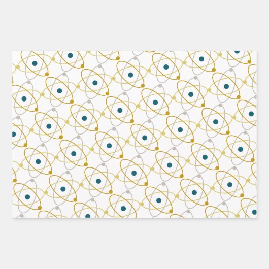 Blue Senard Science Atoms Molecules Laboratory Geschenkpapier Set (Vorderseite 2)