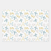 Blue Senard Science Atoms Molecules Laboratory Geschenkpapier Set (Vorderseite)