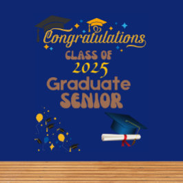 Blue Senior Class 2025 Abschluss Wandteppich