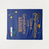 Blue Senior Class 2025 Abschluss Wandteppich (Vorderseite (Horizontal))