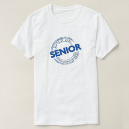Blue Senior Class of Distressed Abzeichen T-Shirt