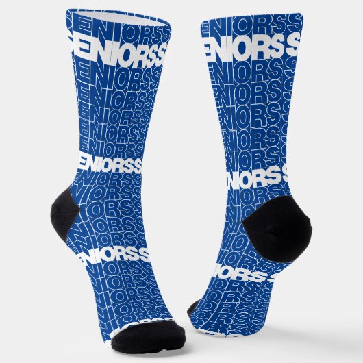Blue Seniors Seniors Seniors Socks Socken (Gewinkelt)
