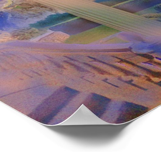 Blue Serene Reflection Poster (Ecke)