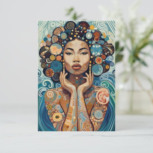 "Blue Serenity" Flat Dankeschön Karte (Stehend Vorderseite)