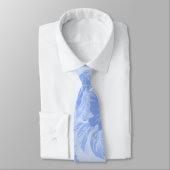 Blue Serenity Floral Toile Neck Tie Krawatte (Gebunden)