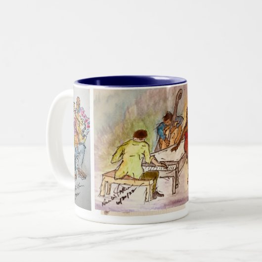Blue Series Jazz Coffee Mugs Zweifarbige Tasse (Vorderseite Links)