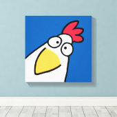 Blue SERIOUS CHICKEN von Sandra Boynton Leinwanddruck (Insitu (Holzboden))