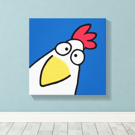 Blue SERIOUS CHICKEN von Sandra Boynton Leinwanddruck (Insitu (Holzboden))