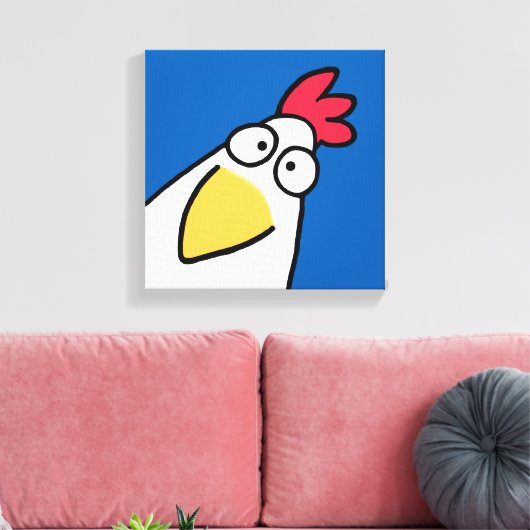 Blue SERIOUS CHICKEN von Sandra Boynton Leinwanddruck (Insitu (Wohnzimmer))