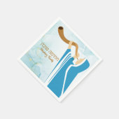 Blue Seudah HaMafseket Yom Kippur Serviette (Ecke)