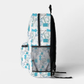 Blue Sewing Theme Quilters Bedruckter Rucksack (Rechts)