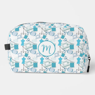 Blue Sewing Theme Quilters Waschbeutel