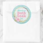 Blue Shabby Chic Gold Glitzer Body Scrub Labels Runder Aufkleber (Tasche)